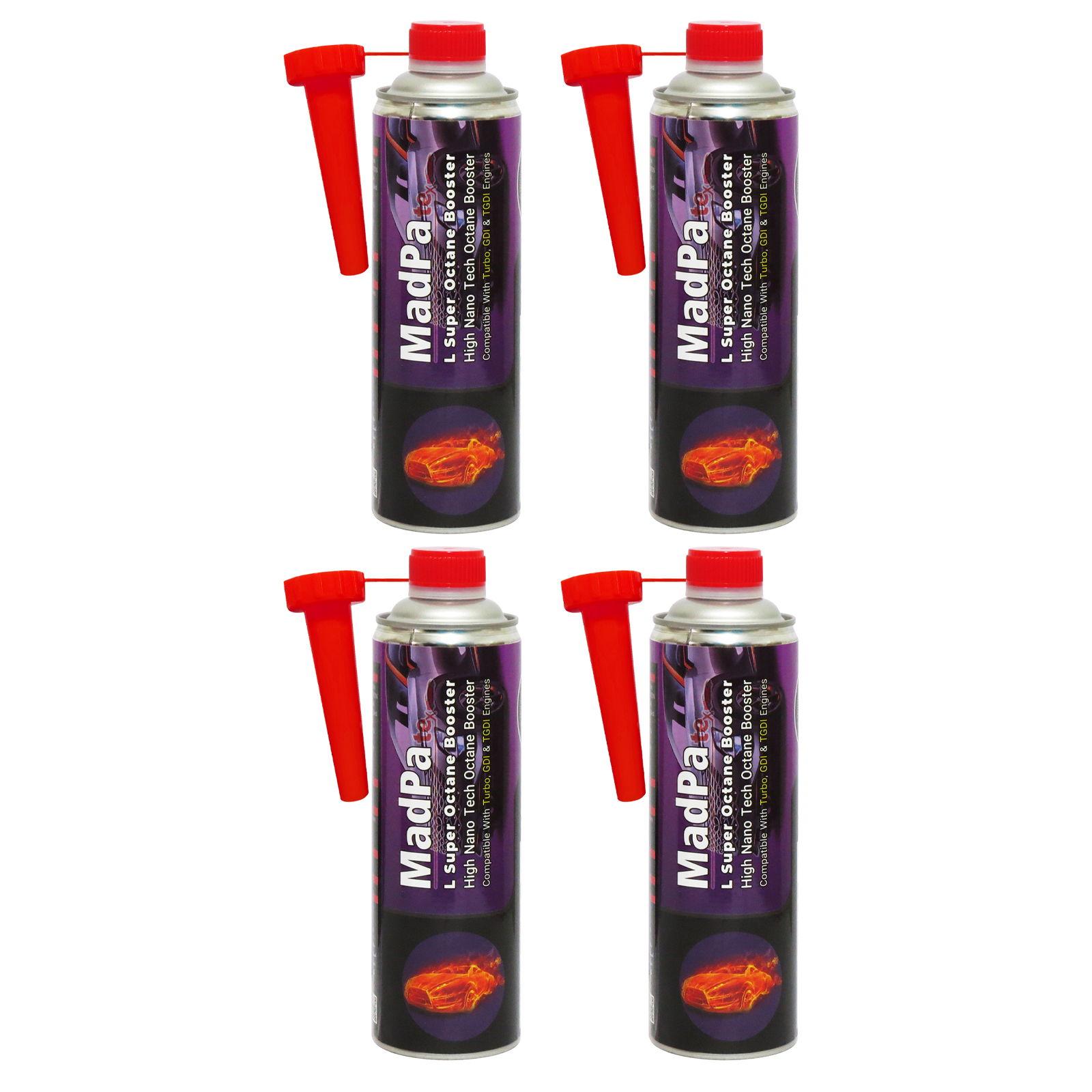 مکمل سوخت گروه مدپا مدل لارج سوپر اکتان بوستر حجم 480 میلی لیتر بسته 4 عددی