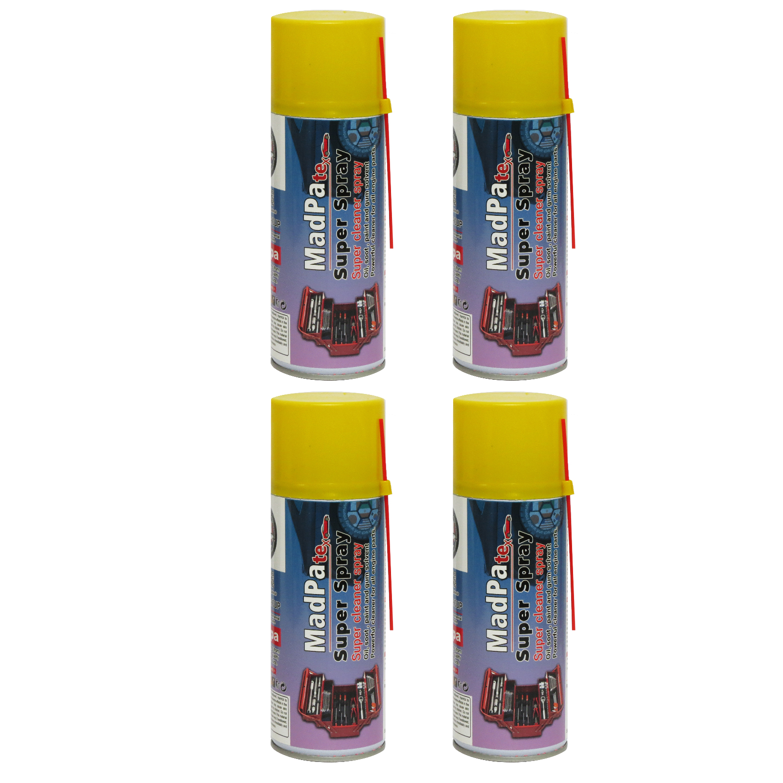 اسپری تمیز کننده انژکتور و دریچه گاز گروه مدپا مدل سوپر حجم 400 میلی لیتر بسته 4 عددی