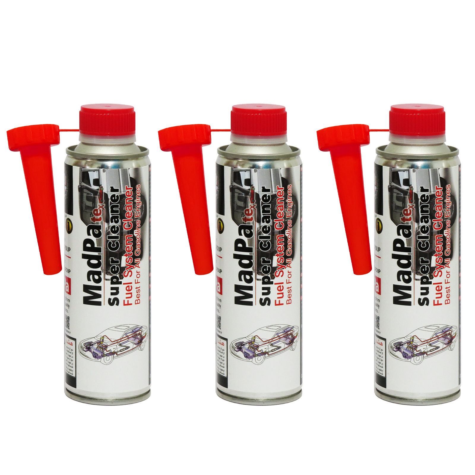 مکمل سوخت گروه مدپا مدل پتروکلینر پرو حجم 280 میلی لیتر بسته 3 عددی